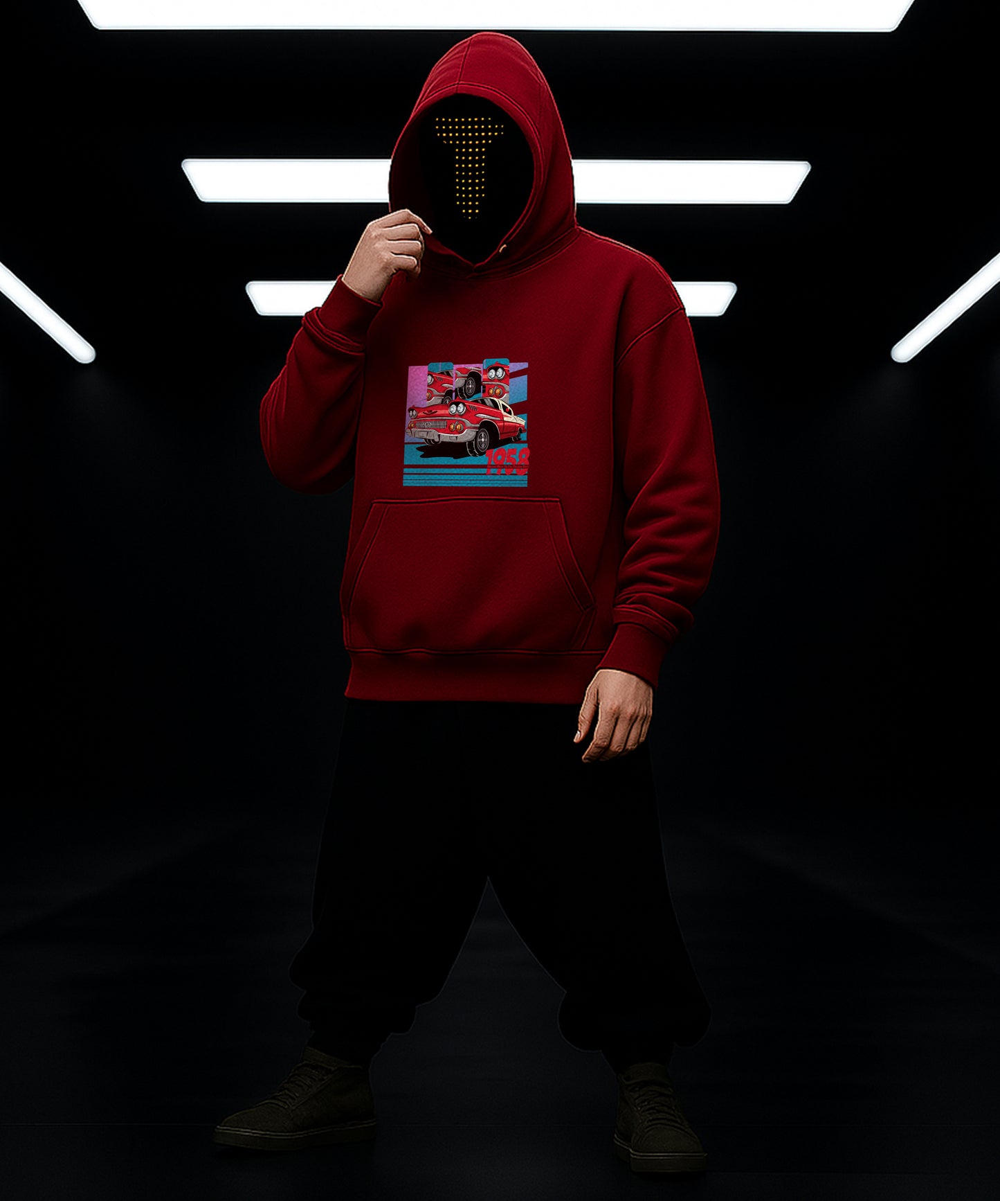 Vintage 1958 Car Hoody - Classic Style for Retro Enthusiasts - TeeHive