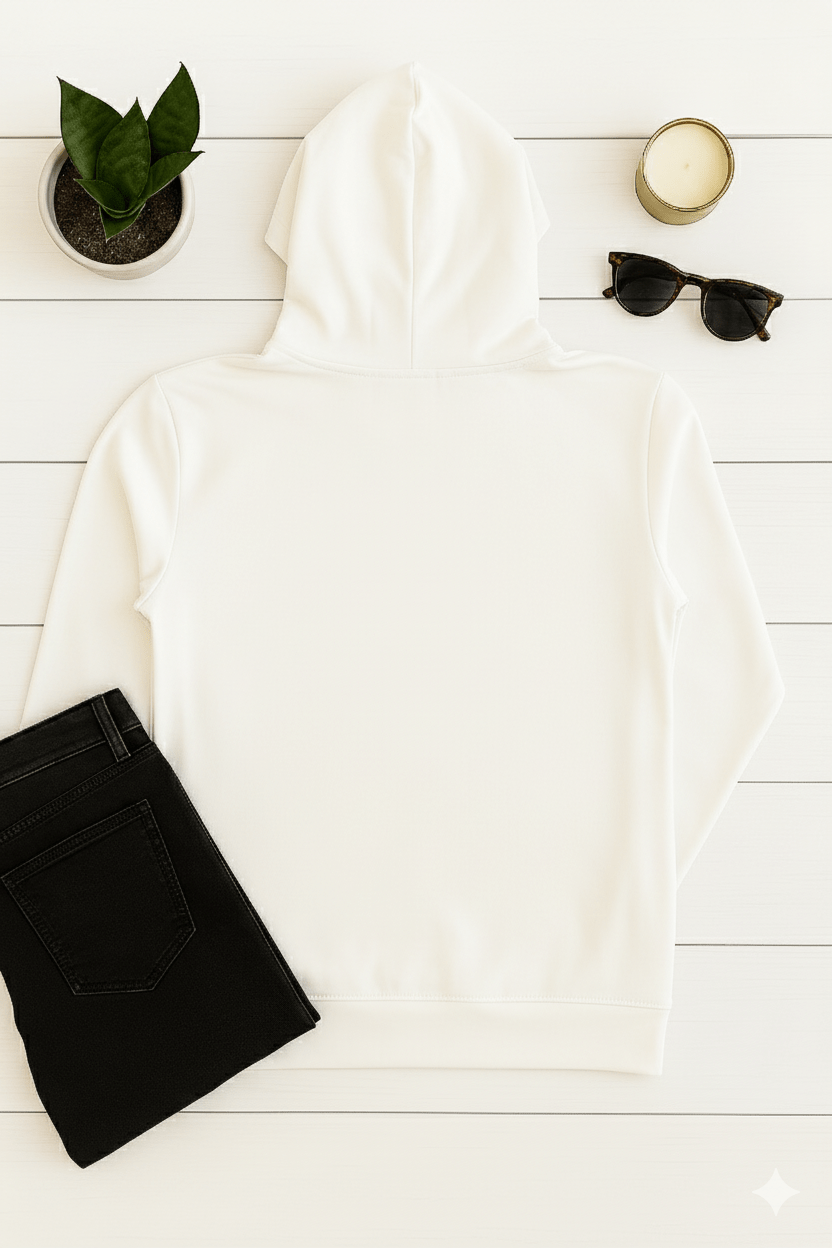 White Classic Hoody: Timeless Style - TeeHive