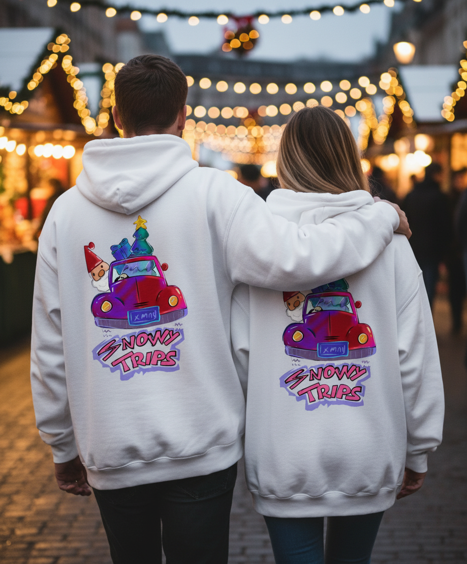 Enjoy Snowy Trips Christmas Hoodie TeeHive