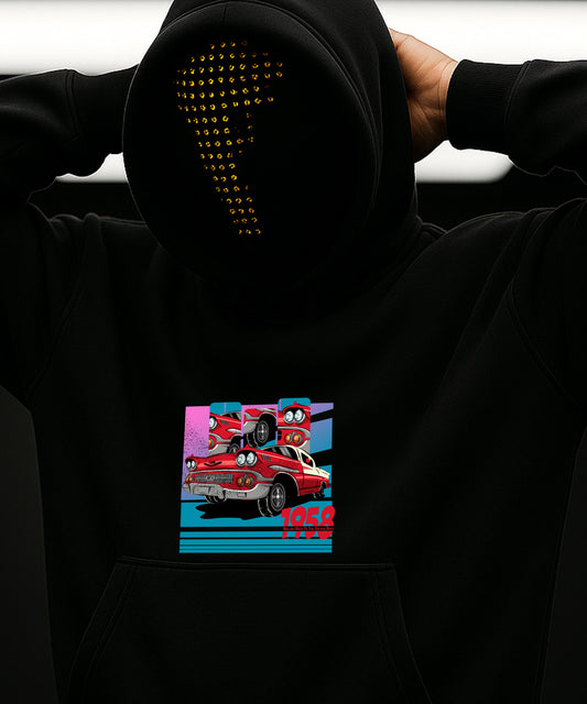 Vintage 1958 Car Hoody - Classic Style for Retro Enthusiasts - TeeHive