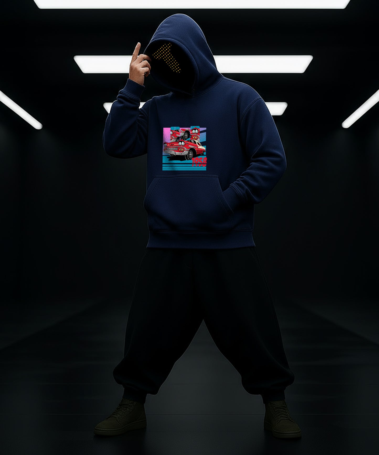 Vintage 1958 Car Hoody - Classic Style for Retro Enthusiasts - TeeHive