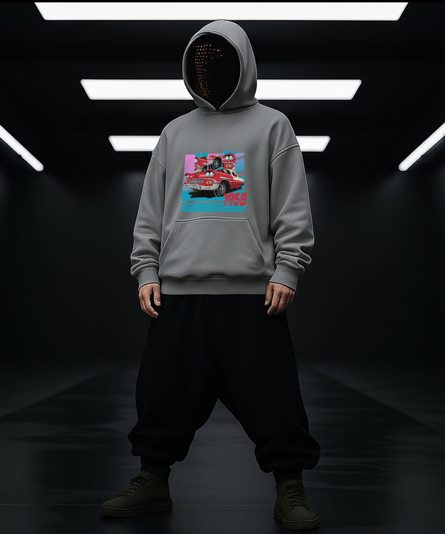 Vintage 1958 Car Hoody - Classic Style for Retro Enthusiasts - TeeHive