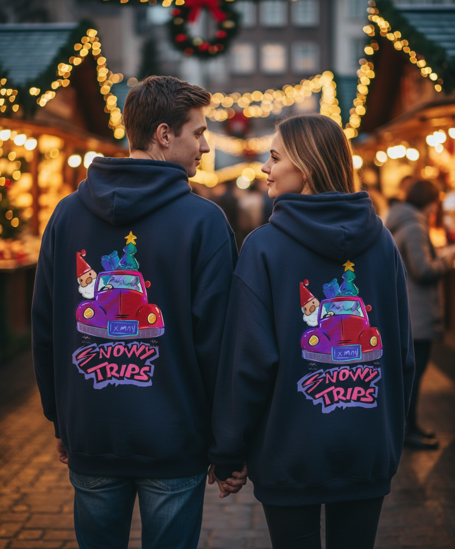 Enjoy Snowy Trips Christmas Hoodie TeeHive