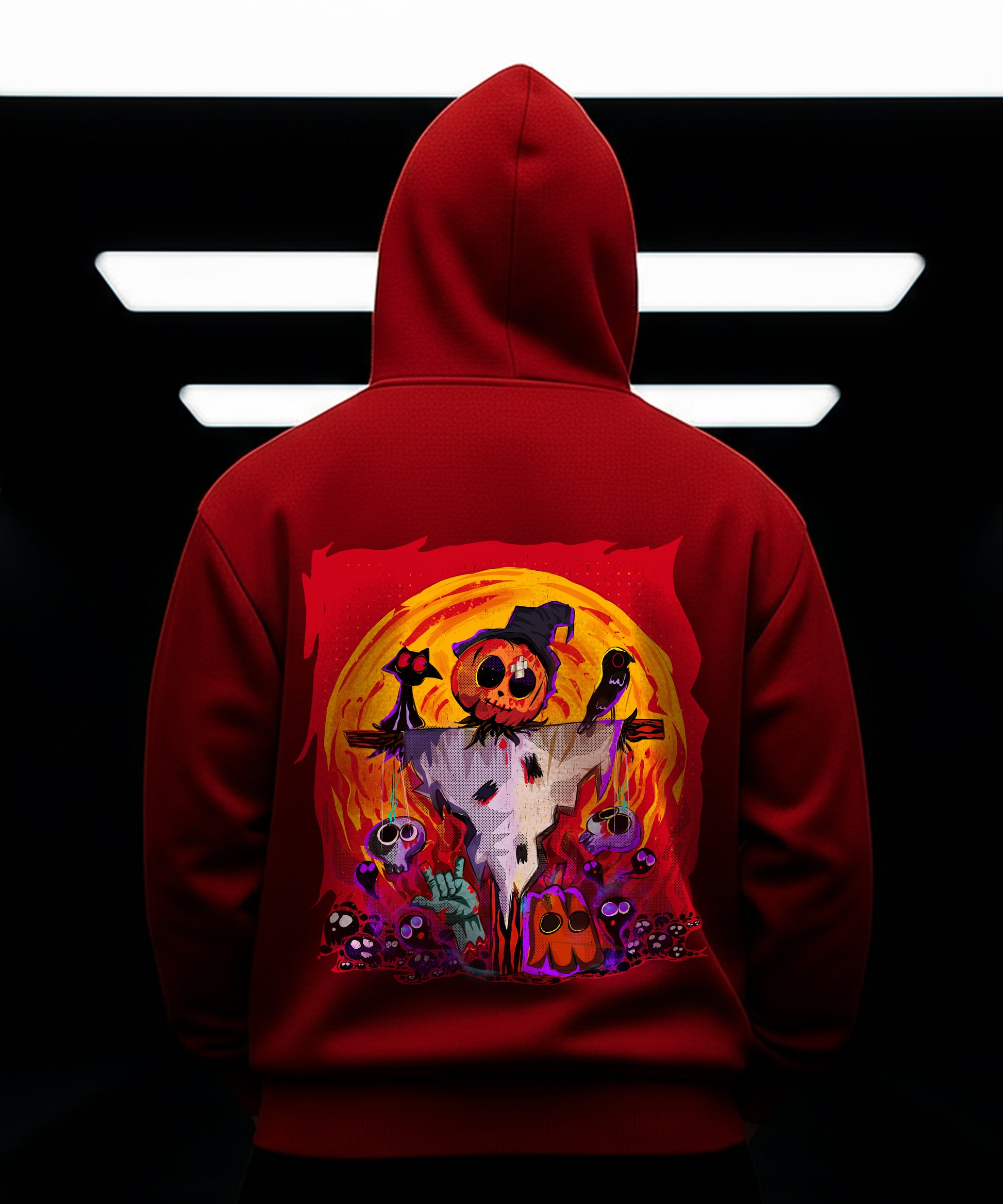 Halloween Pumpkin Patch Statue Hoody - TeeHive