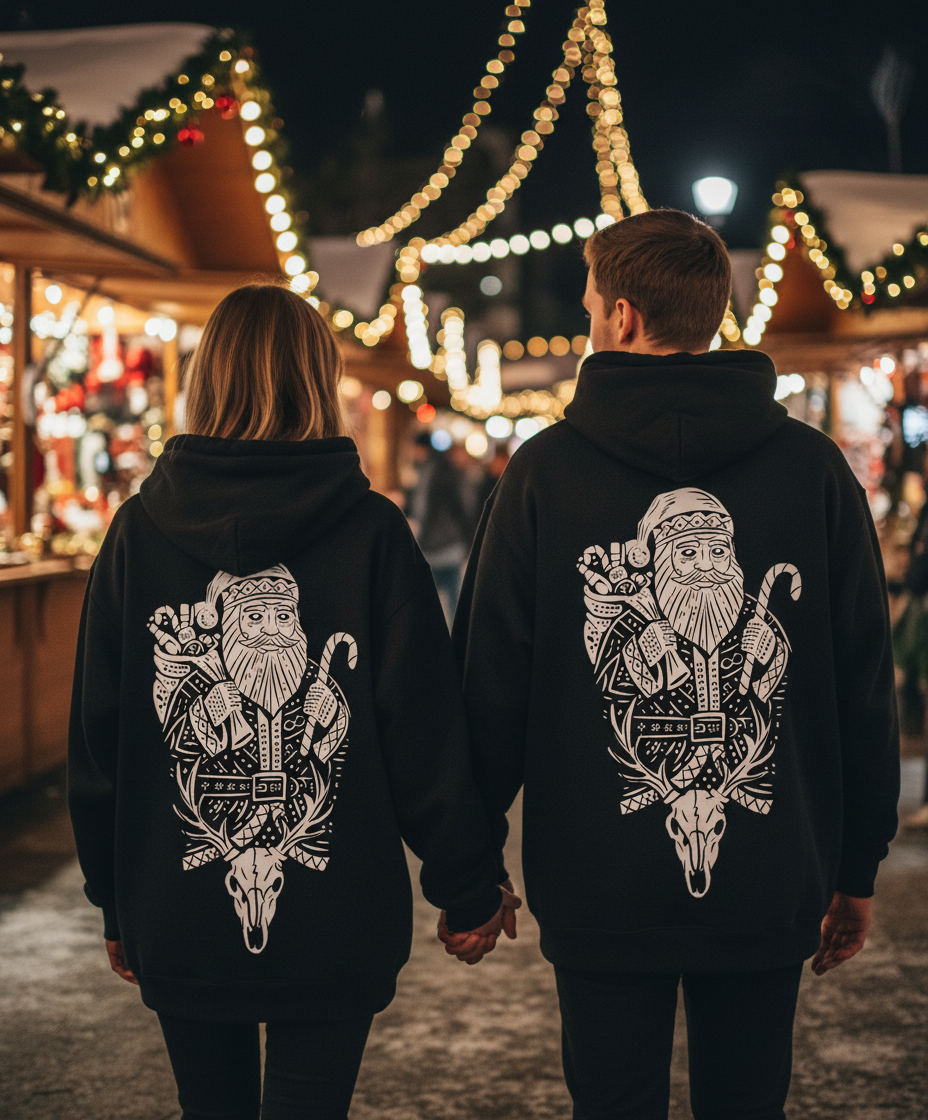 Christmas Santa Hoodie -Whitelined TeeHive