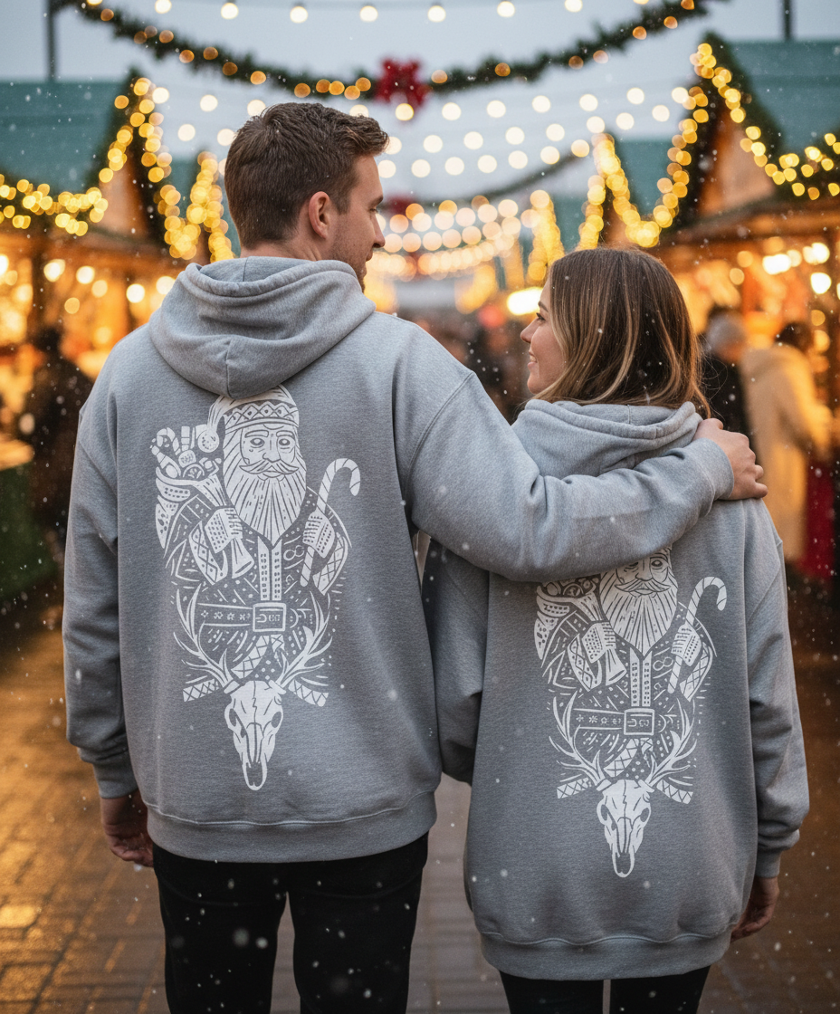 Christmas Santa Hoodie -Whitelined TeeHive