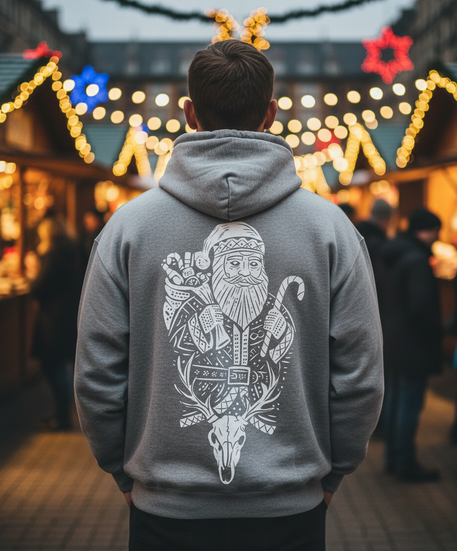 Christmas Santa Hoodie -Whitelined TeeHive