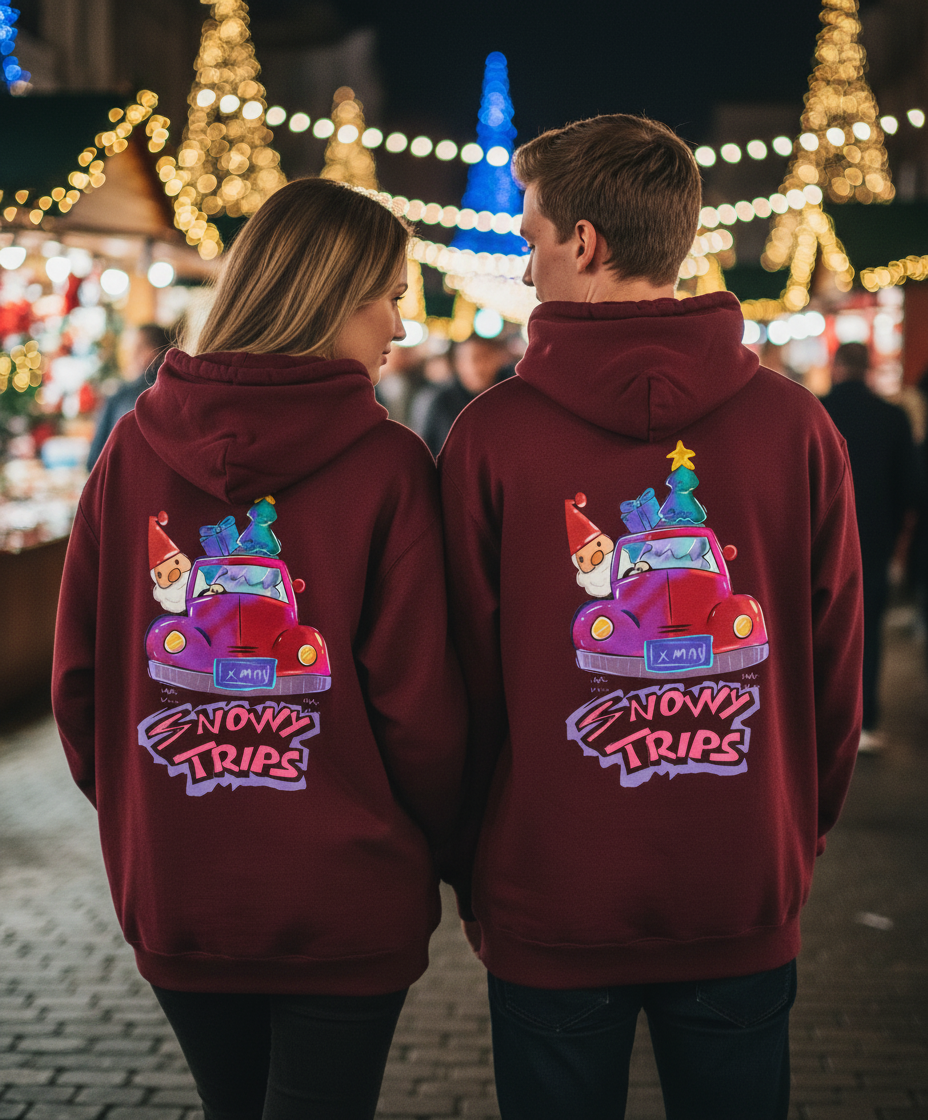 Enjoy Snowy Trips Christmas Hoodie TeeHive