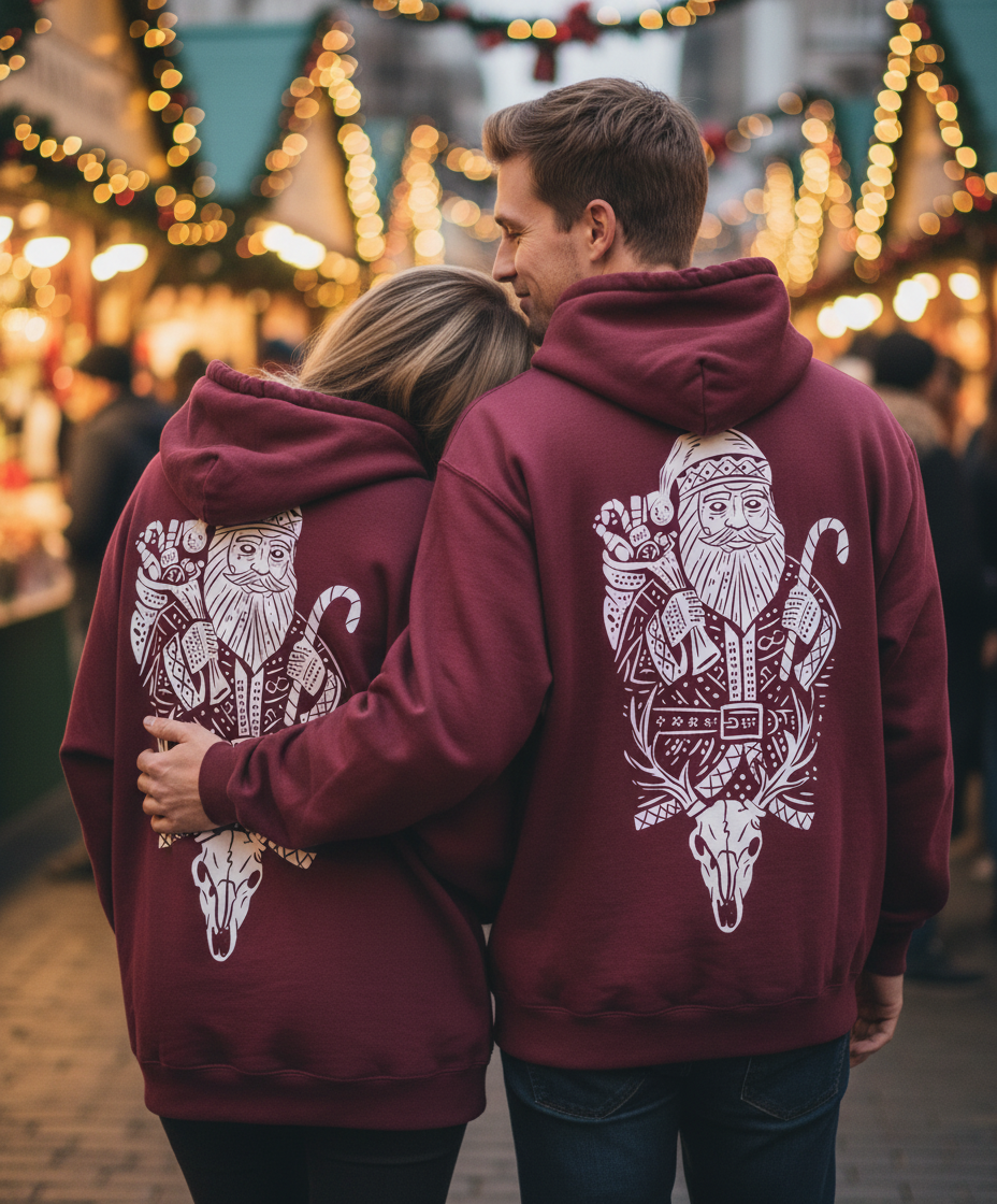 Christmas Santa Hoodie -Whitelined TeeHive