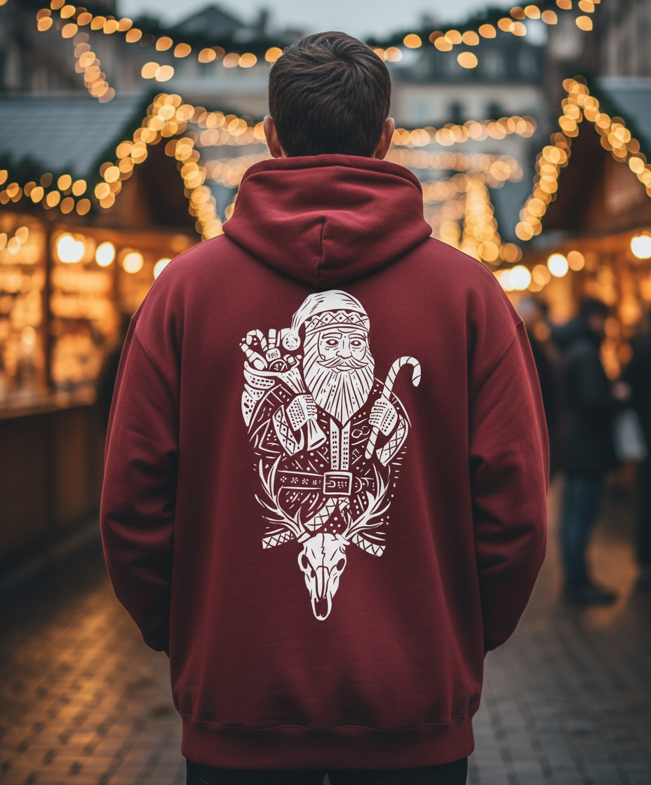Christmas Santa Hoodie -Whitelined TeeHive