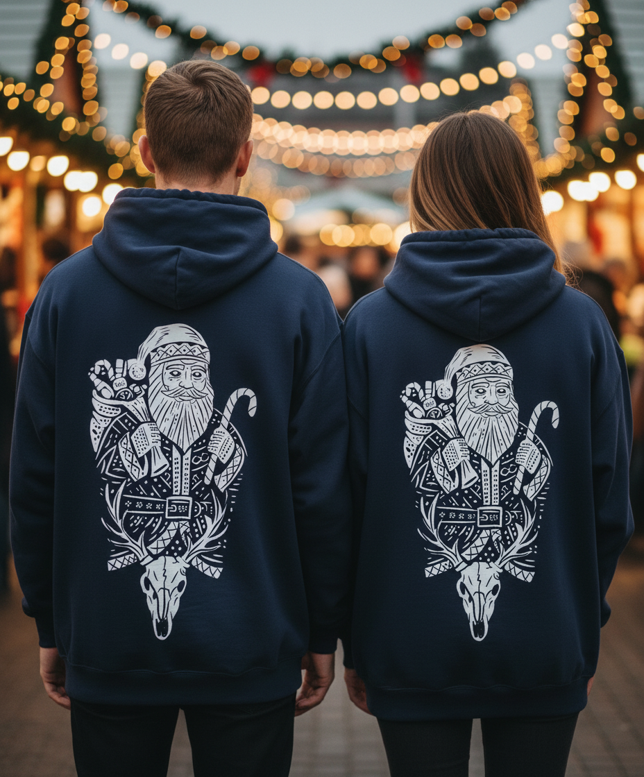 Christmas Santa Hoodie -Whitelined TeeHive