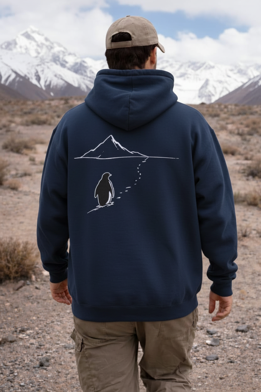  Viral Penguin Heading to the Mountains hoodie fabric texture