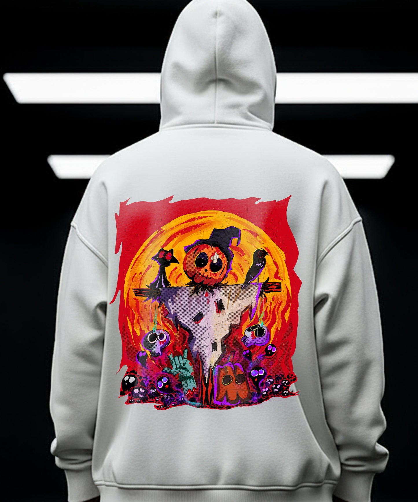 Halloween Pumpkin Patch Statue Hoody - TeeHive