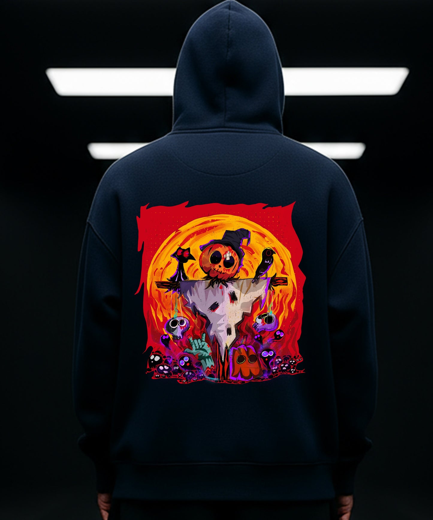 Halloween Pumpkin Patch Statue Hoody - TeeHive