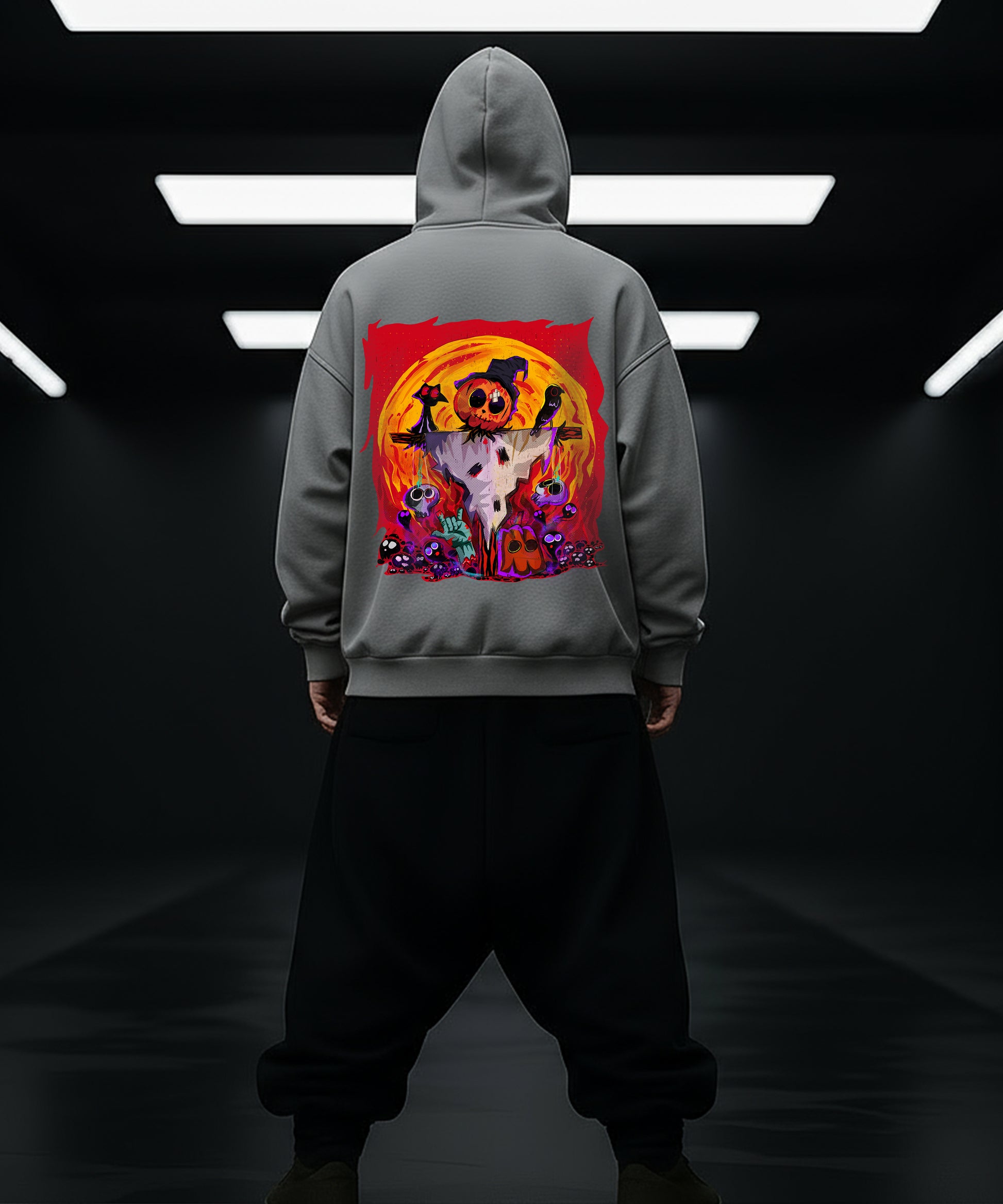 Halloween Pumpkin Patch Statue Hoody - TeeHive
