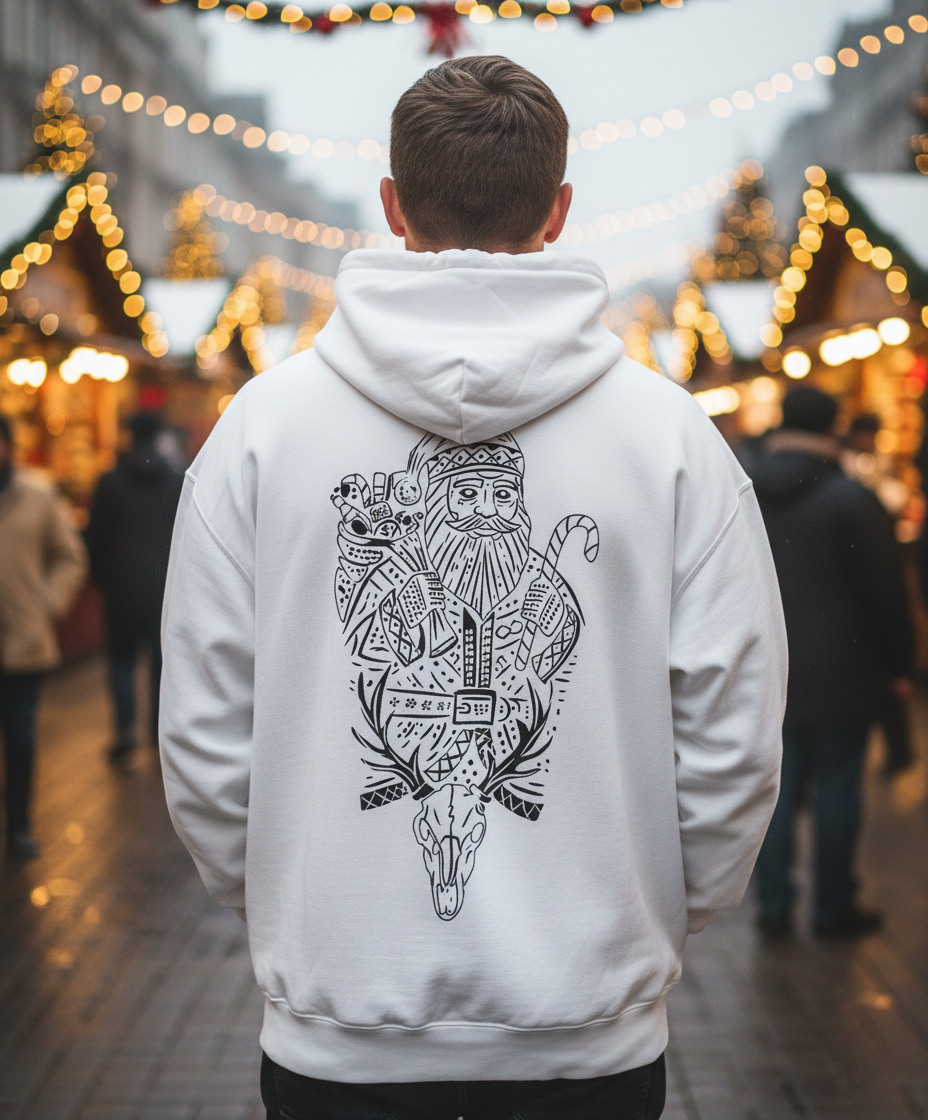 Christmas Santa Hoodie -Whitelined TeeHive