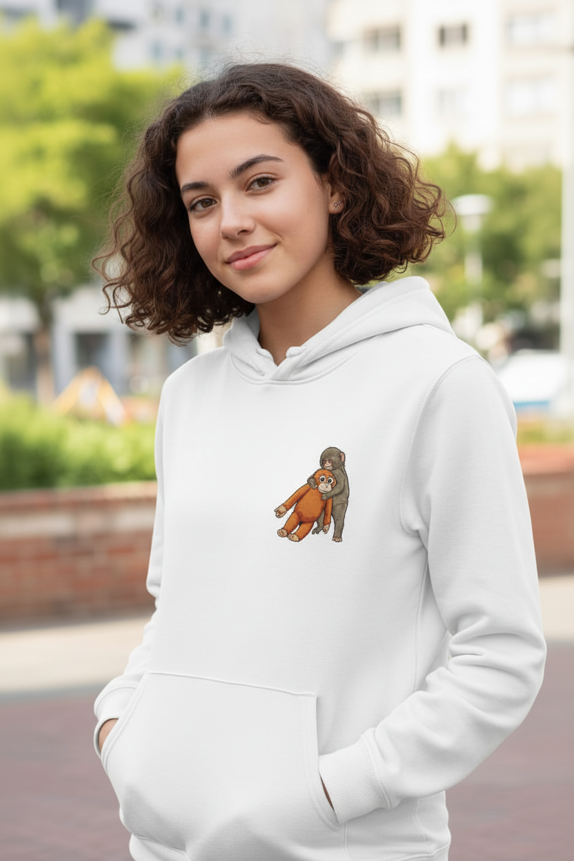 Punch and Toy Printed Hoodie lifestyle outdoor photo